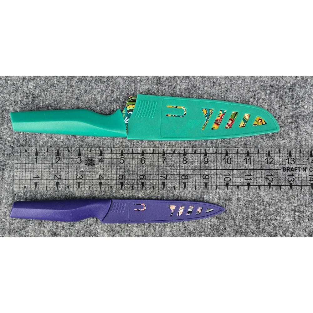 The Pioneer Woman Knife Set of 5 Multicolor Paisley Floral Print Sheathed Boho